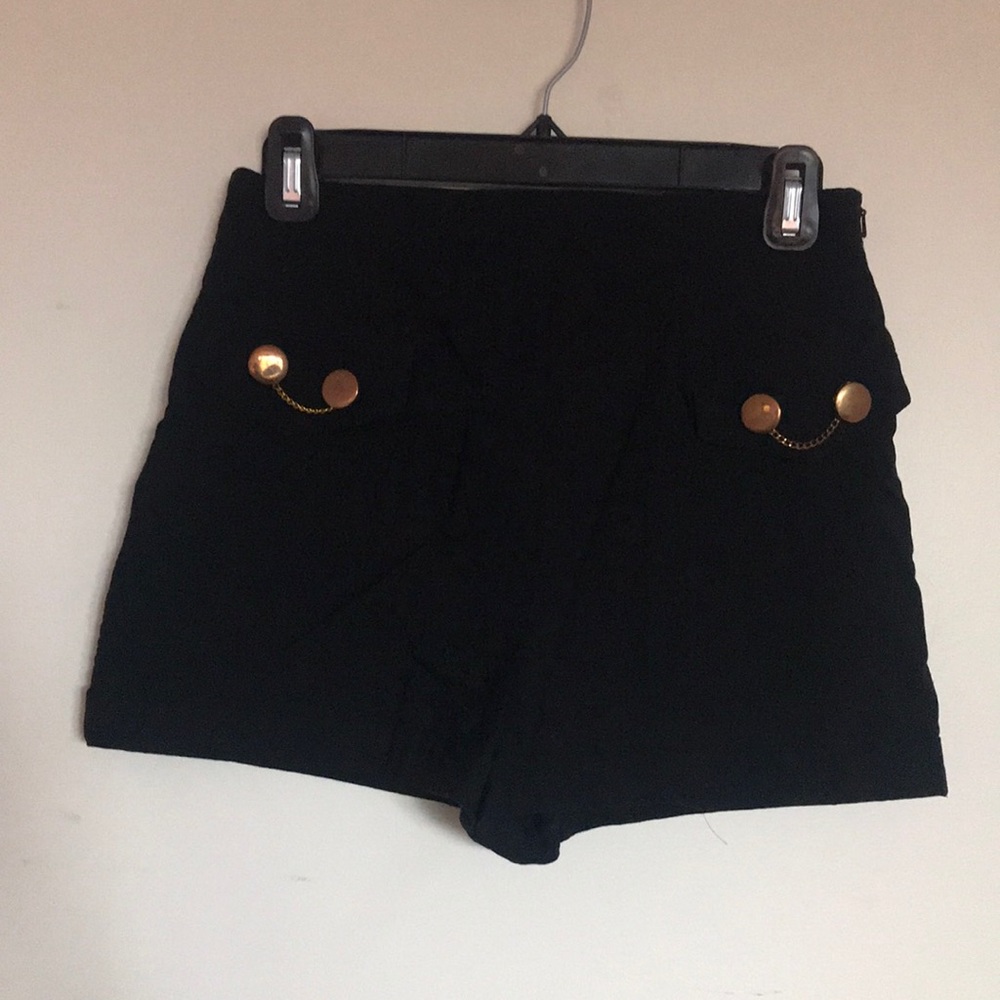 Black Shorts with Side Zipper Closure (US 6)